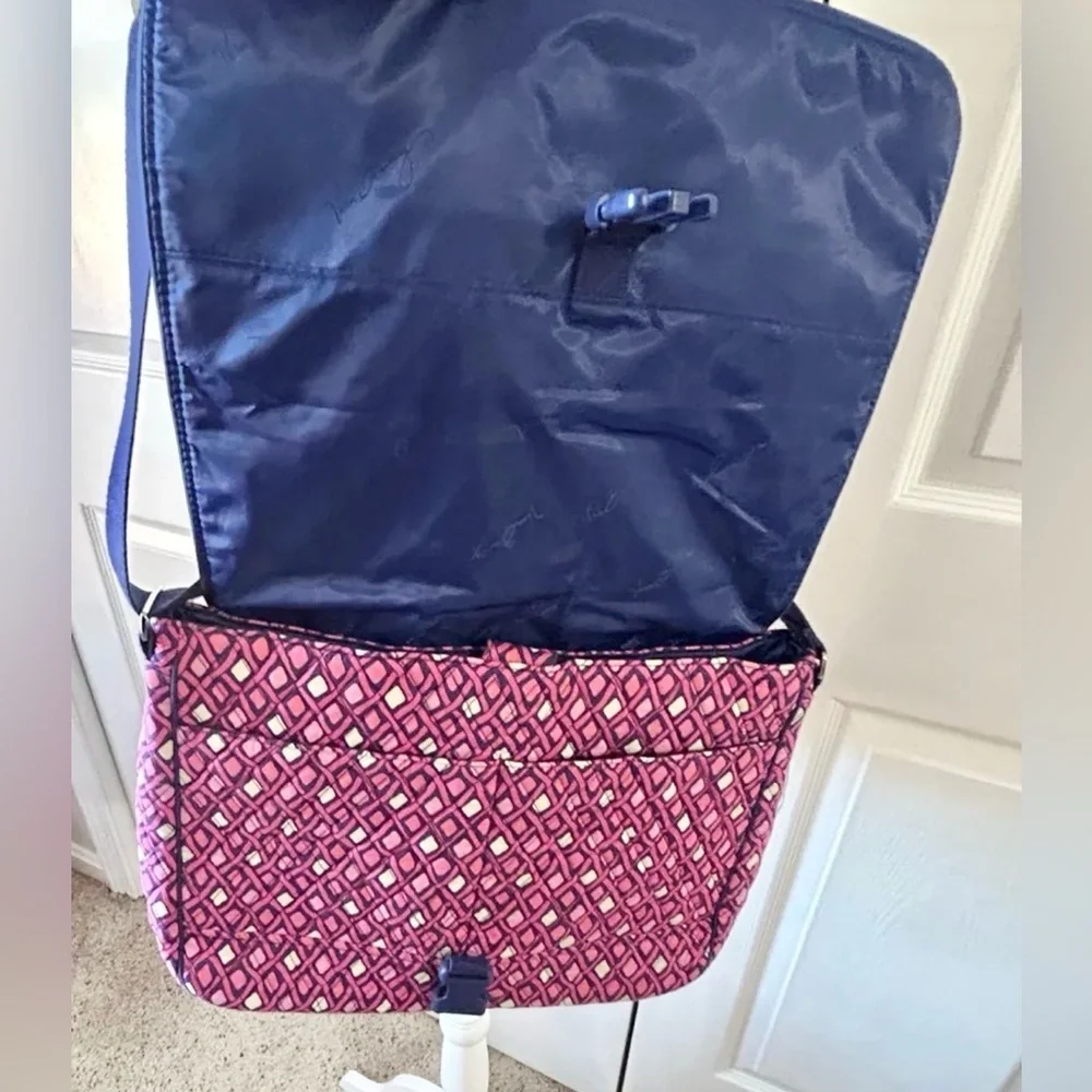 Vera Bradley Katalina pink diamonds laptop messenger bag crossbody